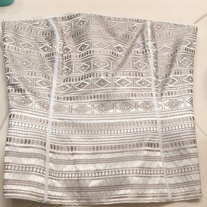 Brocade strapless top